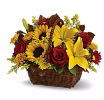 Red Sunrise Basket Arrangement