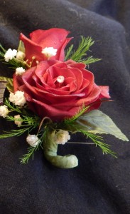 Red Sweetheart Roses Boutonniere