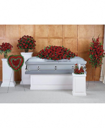 Red Sympathy Collection Funeral Flowers 