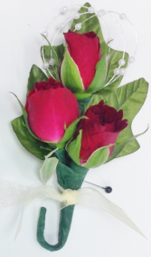 Red Tea Rose Boutonniere 