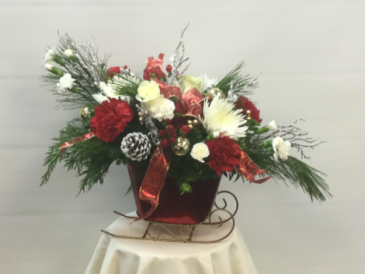 Red Tin Sleigh