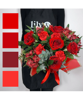 Red Toned Designer’s Choice Flower Arrangement 