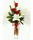 Red Trio with Lily Vase