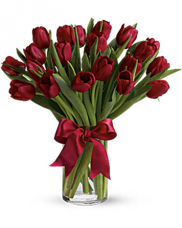 25 Red Tulips 