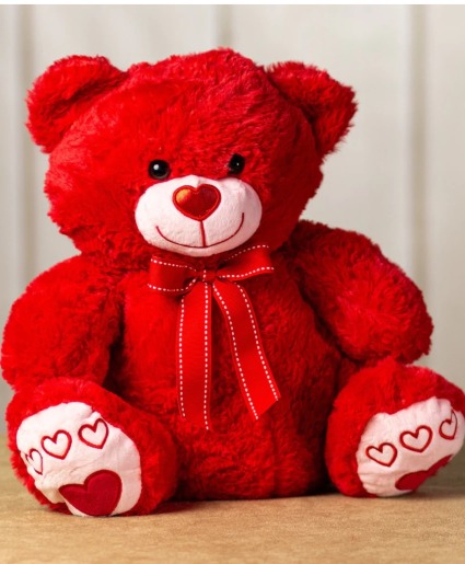 Red Valentine's Day Bear Soft and Cuddly 