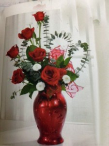 red vase with hearts special