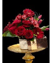 Red Velvet bouquet with 4 oz Chocolates Valentine's Day 