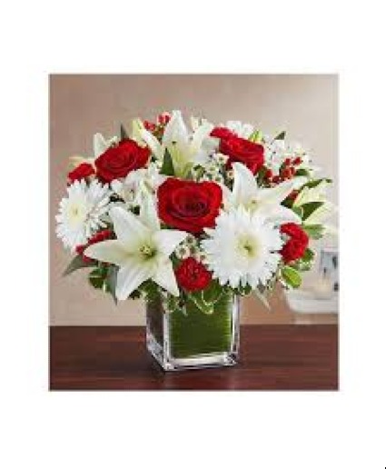 Red Velvet Glass Cube Arrangement