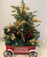 Red Wagon with Christmas Tree NFS-RWCT