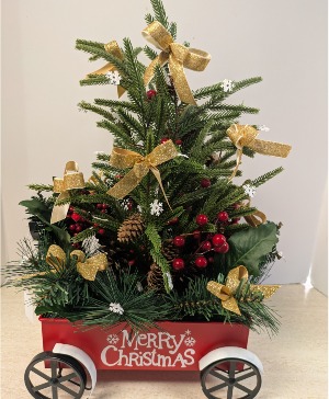 Red Wagon with Christmas Tree NFS-RWCT