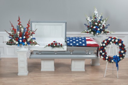 Red White And Blue Arrangements Funeral Flowers In Turlock