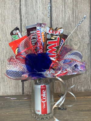 Red White and Blue candy bouquet 