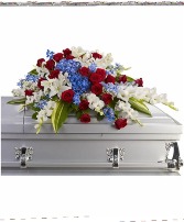 Red, White and blue Casket Spray 