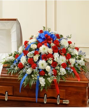 Red, White and Blue Casket Spray 