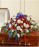 Red, White and Blue Casket Spray 