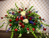 Red, White and Blue Casket Spray