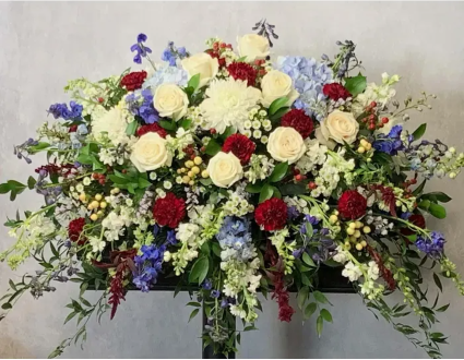 Red, White, and Blue Casket Spray