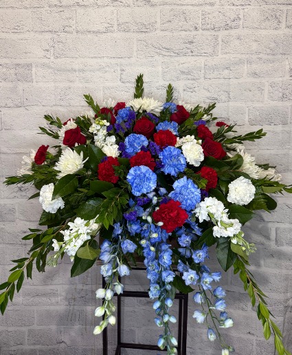 Red, White and Blue Casket Spray 