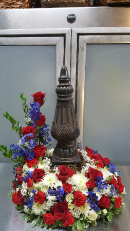 Red, White and Blue Cremation Wreath 