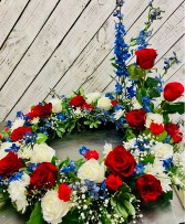 Red, White, and Blue Cremation Wreath 