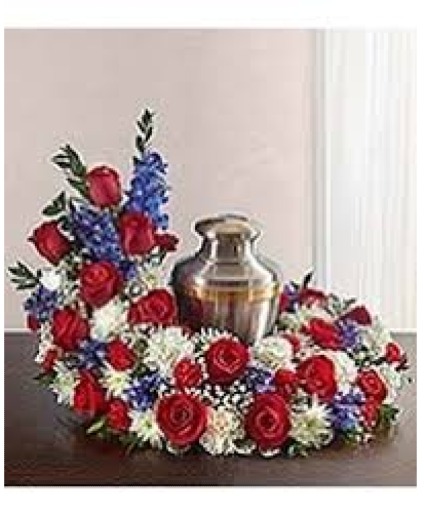 Red White and Blue Cremation Wreath  Cremation Wreath 