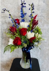Red White and Blue Floral Arrangement