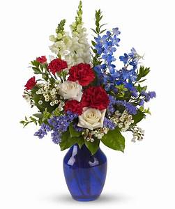 Red White and Blue Fresh Flowers