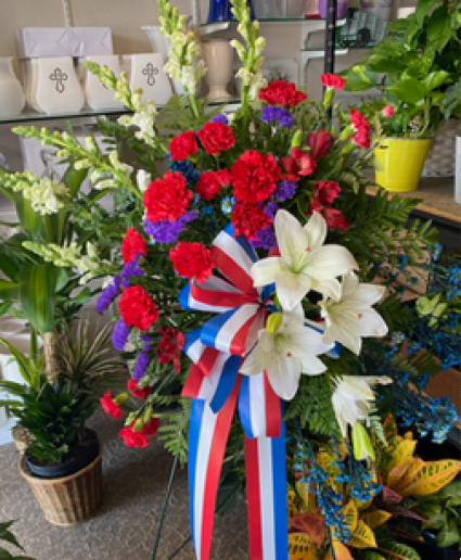 Red, White and Blue Spray  sympathy 