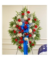 Red, White, And Blue Standing Spray Sympathy