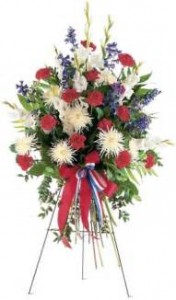Red, White and Blue Tribute Standing Spray  