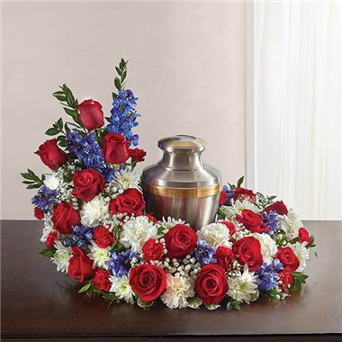 Red, White, and Blue Urn Wreath 