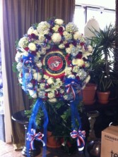 Red White and Blue Wreath Funeral 