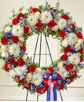 Red , White and Blue Wreath  Standing Wreath