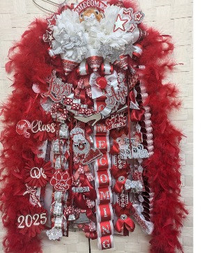 RED WHITE AND SILVER  DOUBLE MUM