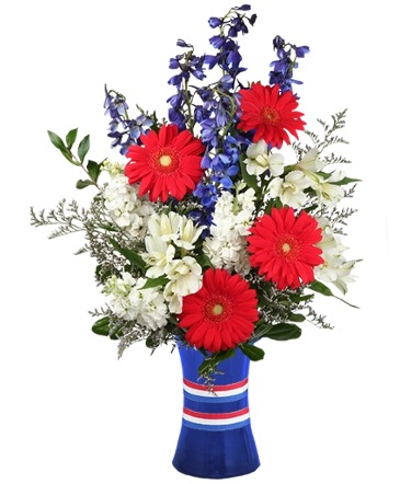 Red, White & Beautiful Bouquet of Flowers in Elyria, OH | BOTAMER FLORIST & MORE