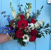 Red, White & Blue Bridal Bouquet 