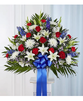 Red White Blue Funeral Basket sympathy