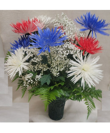 Red, White & Blue Spider Mums  in Croton On Hudson, NY | Marshall's at Cooke's Flowers