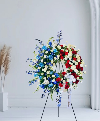 Red, White & Blue  Standing Wreath