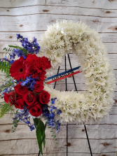 Red, White & Blue Sympathy Wreath