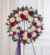 Red White & Blue Tribute  Wreath Arrangement