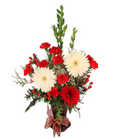 Red & White Daisy Delight Floral Design