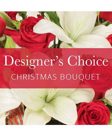 Red & White Designers Choice Christmas Bouquet  in Bloomfield, CT | Kayla's Cut Flowers