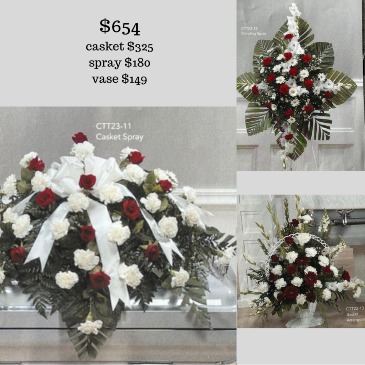 Red & White Funeral Funeral Package in Abbotsford, BC | BUCKETS FRESH FLOWER MARKET INC.