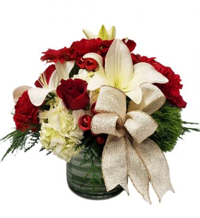Cheerful Red & White Holiday Arrangement 