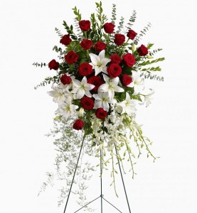 RED & WHITE REMEMBRANCE FUNERAL SPRAY