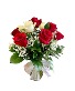 Red & White Rose Rose Arrangement 