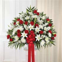 Red & White Standing Basket 