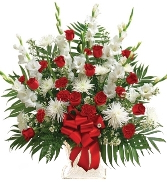 RED & WHITE SYMPATHY BASKET