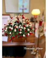 Red & White Sympathy Funeral